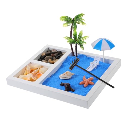 Toddmomy Japanische Deko für Sandtisch Japanischer Zen Sand Garten Ornament Miniatur Meereslandschaft Tischdekoration Kunstvolles Platzsparendes Design von Toddmomy