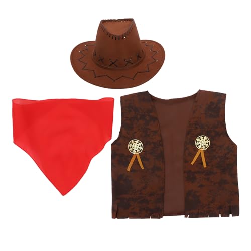 Toddmomy Jeans Tanzkostüme Cowboykostüm für Jungen Weste Cowboy -Outfit Jungenkostüm Kostümparty Karneval Kinderkleidung Partyzubehör im Cowboy-Stil Cowgirl -Anzug Vlies Brown Toddmomy Jeans Tanzkostüme Cowboykostüm für Jungen Weste Cowboy -Outfit Jungenkostüm Kostümparty Karneval Kinderkleidung Partyzubehör im Cowboy-Stil Cowgirl -Anzug Vlies Brown von Toddmomy