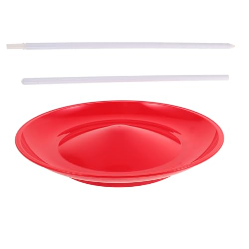 Toddmomy Jonglierscheiben-Requisiten Jonglierplatten-Set Trainingsdrehteller Jonglierplatte Für Anfänger Zirkus-Requisiten Spinnteller Mit Stick Requisiten Für Zirkusfähigkeiten Rot Plastik von Toddmomy