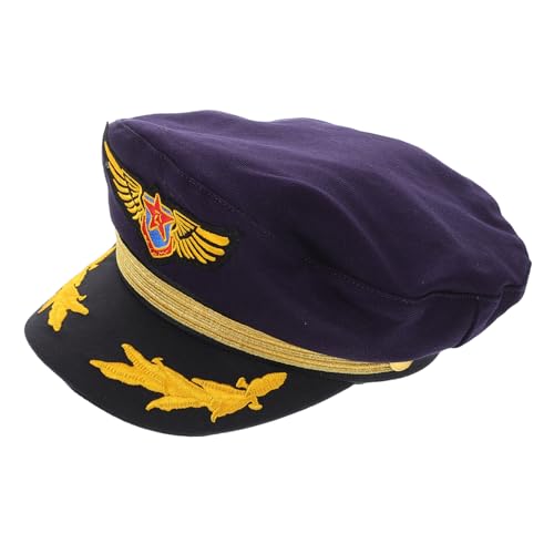 Toddmomy Kapitänsmütze für Stilvolle Goldstickerei Verstellbar für Partys und Rollenspiele Marineblau Perfektes Kostümzubehör für Karneval und Veranstaltungen von Toddmomy
