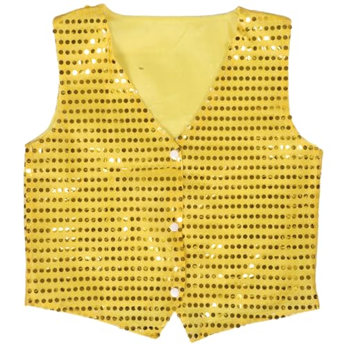 Toddmomy Kinder Jungen Mädchen Pailletten Hip-Hop-Tanz Weste 130 cm Glitzer Bühnenoutfit Party Kostüm Prom Kleidungsstück von Toddmomy