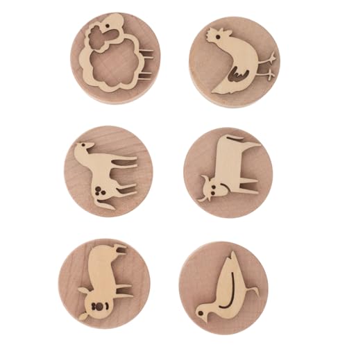 Toddmomy Kinderfarbgelder Briefmarkenspielzeug Tonspielzeug für Polymer-Ton-Stempel Lufttrockene Tonstempel Tierstempel Art Seal für die frühe Entwicklung Holz Khaki von Toddmomy