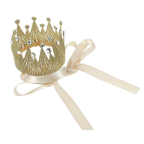 Toddmomy Kindergeburtstagskrone mit Schleife Goldene Prinzessinnen Haarreif für Mädchen Leichtes Diadem Stabile Verarbeitung Festliche Party Haarschmuck für Bequeme Passform von Toddmomy