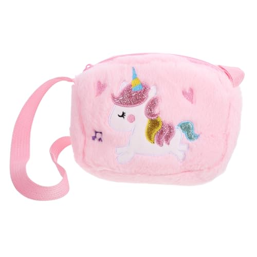 Toddmomy Kindertasche Einhorn Plüsch Umhängetasche Verstellbarer Gurt Cartoon Crossbody Tasche Mädchen Münzaufbewahrungstasche für Kleine Gegenstände Party Shopping von Toddmomy