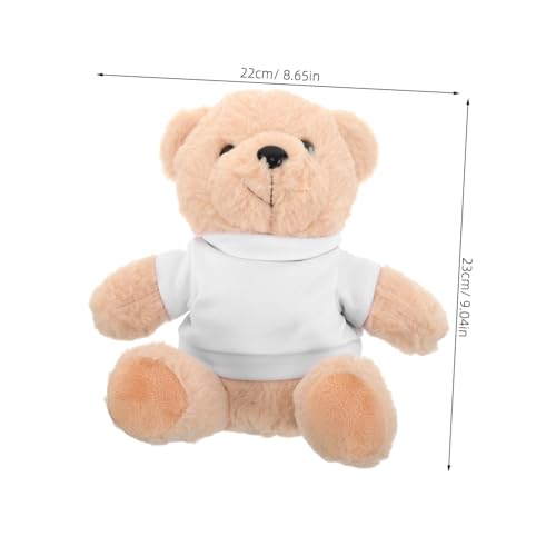 Toddmomy Kleiner DIY Plüschbär Kuscheliges Stofftier mit Weißem T Shirt zum Selbstgestalten für Erwachsene Geburtstage Babypartys Weihnachten von Toddmomy
