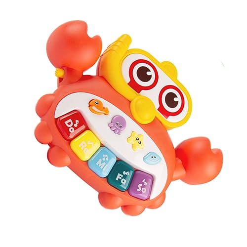 Toddmomy Kleines Klavier Krabbenform Tragbares Interaktives Musikinstrument für Kleinkinder Fördert Frühkindliche Bildung und Musikalität Batteriefrei für Drinnen und Draußen von Toddmomy