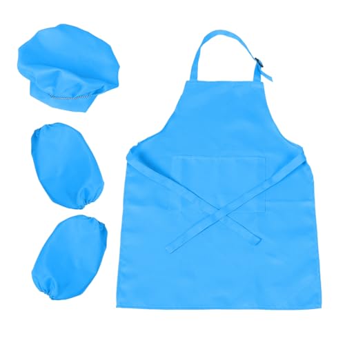 Toddmomy Kochschürze mit Kochmütze Verstellbar Sicher und Komfortabel für Jungen und Mädchen zum Backen Malen und Kochen Maschinenwäsche Freundlich Teiliges Himmelblau Jahre von Toddmomy