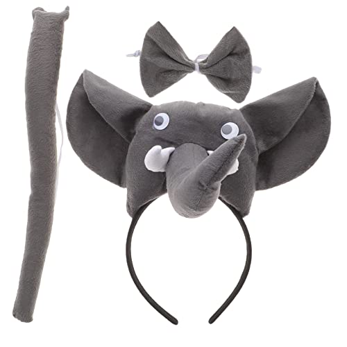 Toddmomy Kostümset Elefant für Teiliges Set mit Ohren Haarreif Fliege und für Fasching Karneval und Kostümpartys Tierkostüme für Unvergessliche Feiern von Toddmomy