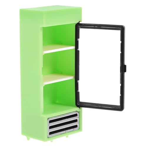 Toddmomy Kühlschrank Miniatur Mikrokühlschrank Modell Puppenhaus Gefrierschrank Spielhaus Kühlschrank Mini Hausmöbel Mini Möbel Kunststoff Grün von Toddmomy