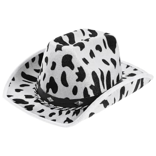 Toddmomy Cowboyhut mit Kuhdruck Unisex Partyhut für Damen und Herren für Kostümpartys Halloween und Western Mottopartys von Toddmomy