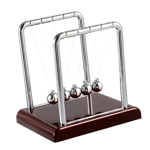 Toddmomy Kunststoff Newton Ball mit Basisdesign Schreibtisch Gadget für Bürodekoration Physikalisches zur Stressbewältigung und ohne Batterie von Toddmomy