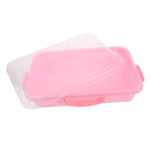 Toddmomy Kunststoff-Sandkasten Mit Deckel Tragbarer Sensorischer Sandkastenbehälter Zum Spielen Drinnen Und Draußen Für Zu Hause Und Im Kindergarten (Pink) von Toddmomy