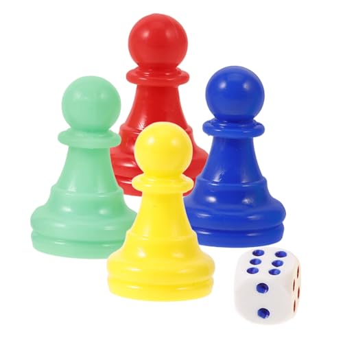 Toddmomy Kunststoff Spielfiguren Teilig mit Würfeln für Brettspiele Partyspiele Tischmarker Ludo Spiel Zubehör in Farben Langlebig und Vielseitig von Toddmomy