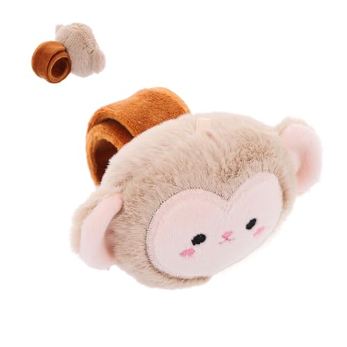 Toddmomy Kuscheliges Affen Slap Armband aus Plüsch Niedliches Tierdesign Bequemes Material für Kindergeburtstagsfeiern Vielseitiges für Jung und Alt als Partygeschenk von Toddmomy