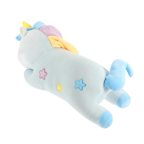 Toddmomy Kuscheliges Einhorn Plüschkissen Weiche Tierpuppe als Kinderzimmer Dekoration Niedliches Wurfkissen und Schmusekissen für Mädchen Jungen Geschenkidee für Kindergeburtstag von Toddmomy