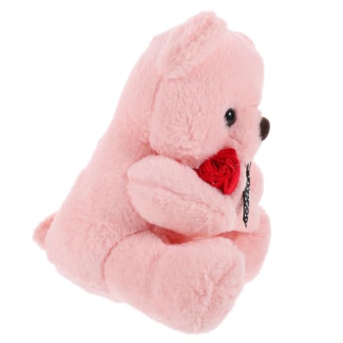 Toddmomy Kuscheltier Bärenpuppe mit Rosen Flauschige Plüschpuppe für Valentinstag Bezauberndes Dekoration für Wohnzimmer und Schlafzimmer und Langlebig von Toddmomy