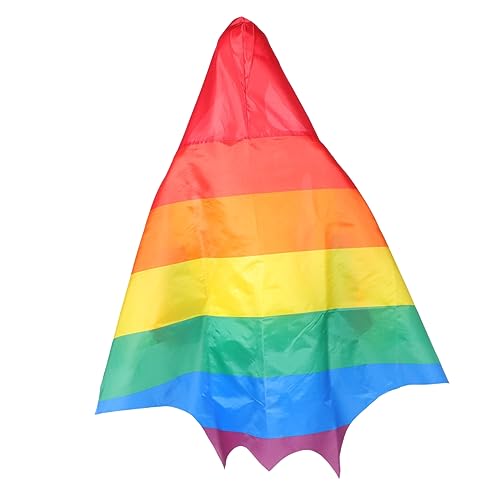 Toddmomy LGBTQ Gartenflagge Gay-Pride-umhang LGBT Zubehör Homosexuell LGBTQ Umhang Lesbischer Umhang Streifen-regenbogenflaggenumhang Regenbogenmantel - -umhang Polyester Jersey Mit Kapuze von Toddmomy
