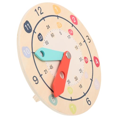 Toddmomy Kinder Holz Uhr Lernuhr für Kleinkinder Pädagogisches Spielzeug für Zeitanzeige Farbenfrohes Uhrenmodell Aktivitätsförderndes Spielzeug für Frühe Entwicklung von Toddmomy