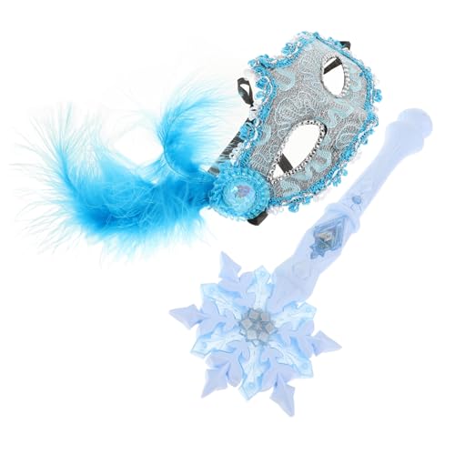 Toddmomy Leuchtender Schneeflocken Zauberstab mit Sound Blaues Kostümzubehör für Mädchen Bewegungsempfindlicher Prinzessinnenstab Geburtstagsgeschenk für Fantasievolles Rollenspiel von Toddmomy