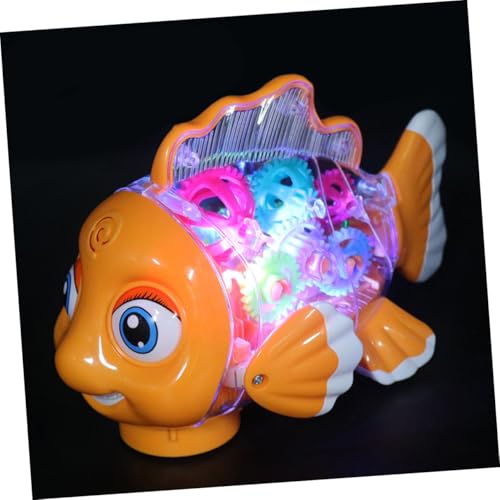 Toddmomy Leuchtendes Transparentes Fisch Getriebe Spielzeugauto mit LED Lichtern und Sound Batteriebetrieben für Kleinkinder Jahre Motorisiertes Lernspielzeug Feinmotorik von Toddmomy