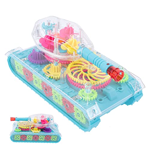 Toddmomy Lichtspielzeug Panzer mit Bunten Zahnrädern und Musik Edukatives Langlebiges Kunststoffspielzeug für Jungen und Mädchen Sicher und Unterhaltsam Buntes Kinderlichtspielzeug von Toddmomy