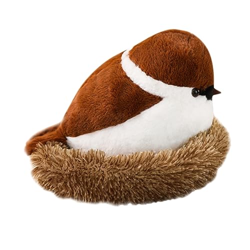 Toddmomy Lifelike Plush Sparrow Realistisches Dekorationsspielzeug für Zuhause Braunes Plüschvogel Niedliches Kuscheltier für Wohnaccessoire von Toddmomy