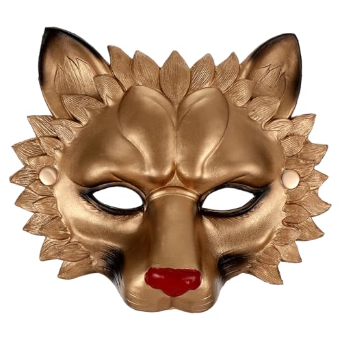 Toddmomy Löwenmaske Halloween Party Goldene Maske Tiergesicht Atmungsaktiv Für Karneval Maskerade Festival von Toddmomy