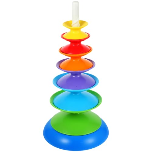 Toddmomy Lustiges Regenbogen Ring Stapelspielzeug Stapelspiel für Stabilem Fördert Kreativität und Lernfähigkeiten für Vorschulkinder zur Verbesserung von Toddmomy