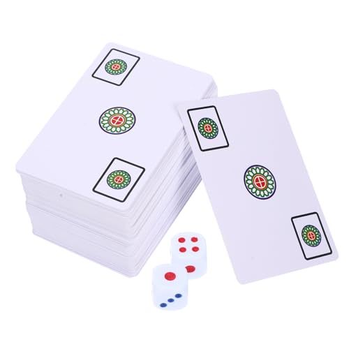 Toddmomy Mahjong Karten Tragbar Wasserfest Chinesisch Majong Spielkarten mit Würfeln Leichtes Reise Kartenspiel Lustiges für Party Freizeit Familie von Toddmomy