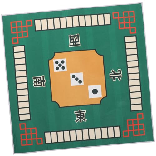 Toddmomy Mahjong Tischdecke Quadratisch Grün Polyester mit Rutschfester Latexunterseite Schalldämmend Komfortabel Langlebig für Mahjong Poker Domino Brettspiele Tischmatte von Toddmomy