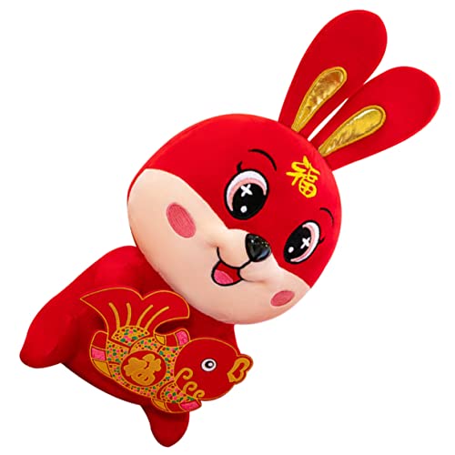 Toddmomy Maskottchenplüschspielzeug süße Tierplüschpuppe Nettes Plüschspielzeug Plüschfigurenspielzeug Hasen Plüschtier Hase stickig Ausgestopfter Kaninchen Kuscheltier PP Baumwolle rot von Toddmomy