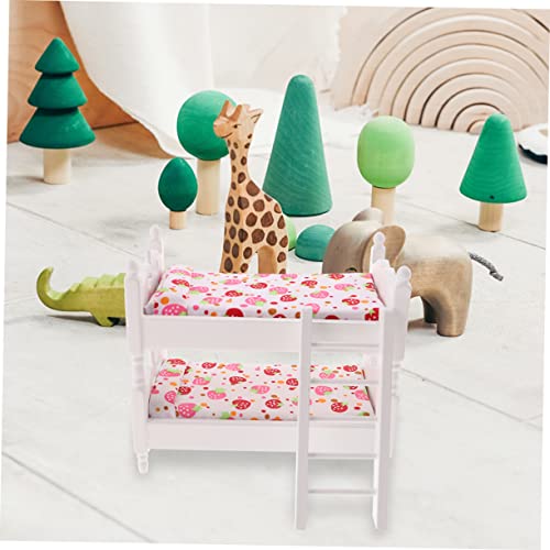 Toddmomy Maßstab Holz Doppelstockbett mit Kissen und Decken Puppenmöbel Dekoration für Mini Dollhouse Schlafzimmer Zubehör Toddmomy Maßstab Holz Doppelstockbett mit Kissen und Decken Puppenmöbel Dekoration für Mini Dollhouse Schlafzimmer Zubehör von Toddmomy