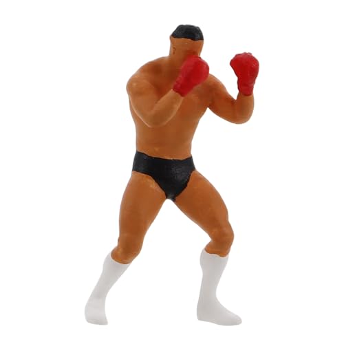 Toddmomy Maßstab Miniatur Boxkämpfer Figur Realistische Mini Boxing Figures Detailgetreue Miniatur für Modelleisenbahn Sandtisch Dekoration Sammler von Toddmomy