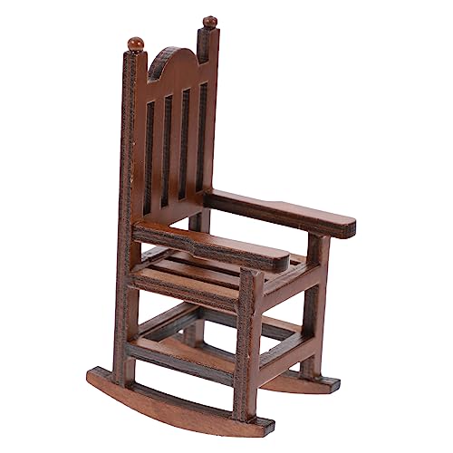 Toddmomy Maßstab Miniatur Holzmöbel Modell Dekorativer Mini Stuhl für Puppenhaus Zubehör Wohnzimmer Dekoration Geschenkidee für Sammler von Toddmomy