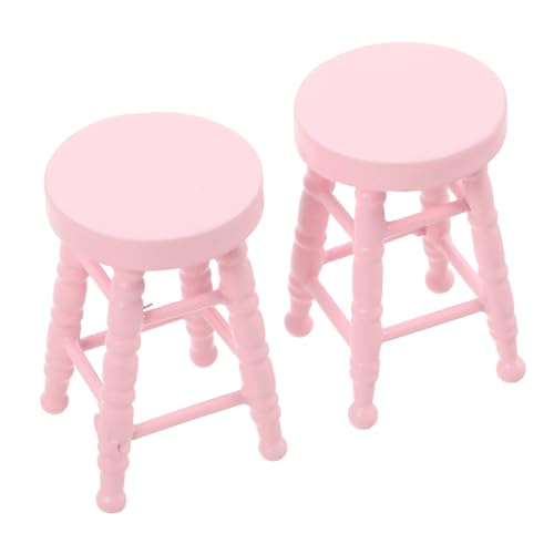 Toddmomy Holzhocker Im Maßstab Rund Mit Hohen Beinen Für Puppenhausmöbel Und Bastelarbeiten Miniaturhocker Aus Massivholz Für Mikroszenarien von Toddmomy