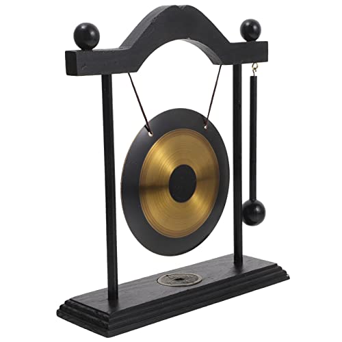 Toddmomy Messing Gong Desktop Dekoration aus Holz und Messing Langlebiges Feng Shui Gong Ornament für Haus und Büro Besonderes Hauswarming Exquisites Handgefertigtes Design von Toddmomy
