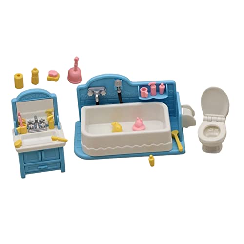 Toddmomy Mini Badezimmer Teilig Miniatur Puppenhaus Möbel Realistische Badewanne Toilette Waschbecken Modell Ornament für Mini Haus Dekoration DIY Mikro Szene Accessoire von Toddmomy