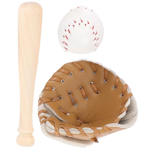 Toddmomy Mini Baseball Kit Teiliges Set mit Baseballschläger Handschuh und Ball Langlebiges Miniatur Sportspielzeug für Puppenhaus Dekoration und Rollenspiel Toddmomy Mini Baseball Kit Teiliges Set mit Baseballschläger Handschuh und Ball Langlebiges Miniatur Sportspielzeug für Puppenhaus Dekoration und Rollenspiel von Toddmomy