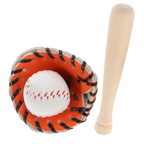 Toddmomy Mini Baseball Set Teiliges Miniatur Sportspielzeug mit Baseballhandschuh und Schläger als Pretend Play Accessory für Puppenhaus und Outdoor Freizeit von Toddmomy
