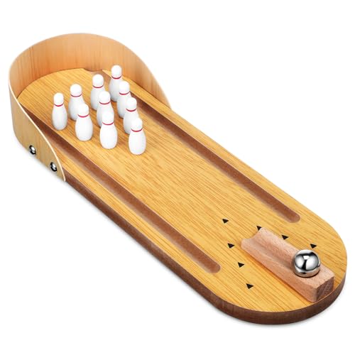 Toddmomy Mini Bowling Spielset aus Holz Indoor Tisch-kegelspiel für Erwachsene Fördert Hand-Auge-koordination Kompakt und Tragbar für Familienunterhaltung und Partyspaß Toddmomy Mini Bowling Spielset aus Holz Indoor Tisch-kegelspiel für Erwachsene Fördert Hand-Auge-koordination Kompakt und Tragbar für Familienunterhaltung und Partyspaß von Toddmomy