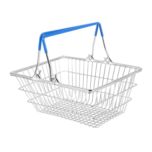 Toddmomy Mini Einkaufskorb Aus Metall Für Einkaufswagen Kleiner Hohler Korb Mit Griff Für Rollenspiele Aufbewahrung Und Kreative Spielideen von Toddmomy