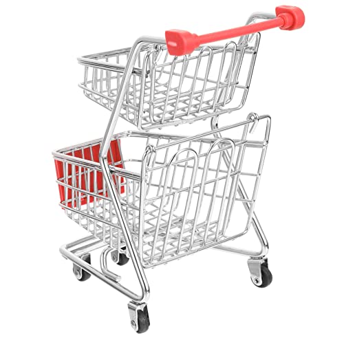 Toddmomy Mini Einkaufswagen Modell Robuster Schreibtisch Organizer für Kreatives für Zuhause Praktischem Griff für Stifte Snacks und Mehr von Toddmomy
