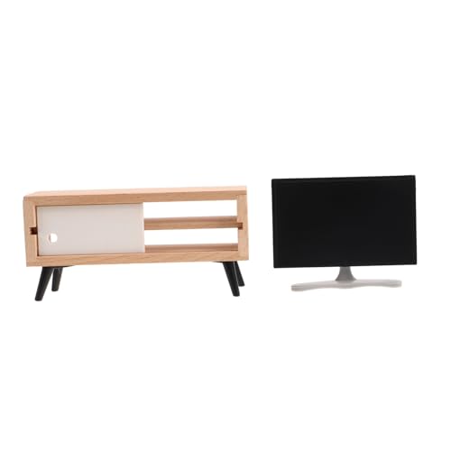 Toddmomy Mini Fernseher Vintage Fernseher Modell Puppenmöbel Puppenhausmöbel Puppenhaus Fernseher Miniatur Fernseher Holz von Toddmomy