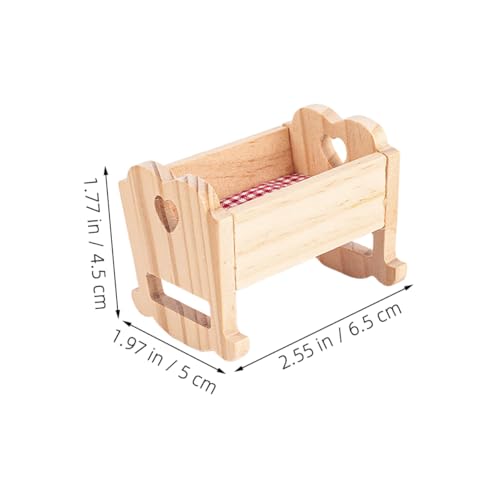 Toddmomy Mini Holz Puppenbett Miniatur Puppenhaus Möbel Platzsparend Realistisches Babybett Für Puppenhaus Deko Toddmomy Mini Holz Puppenbett Miniatur Puppenhaus Möbel Platzsparend Realistisches Babybett Für Puppenhaus Deko von Toddmomy