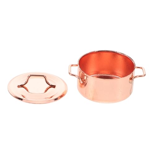 Toddmomy Mini Küchenmodell Puppenhaus Miniatur Zubehör Mini Puppenhaus Zubehör Puppenhaus Bastelbedarf Puppenhaus Dekoration Miniatur Kochgeschirr Winziges Zeug Roségold Legierung von Toddmomy