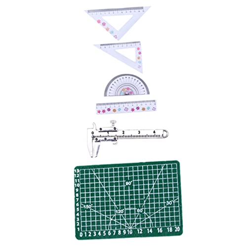Toddmomy Mini Metall Vernier Schieber Modell mit Mini Lineal und Schneidematte Kleines Lernzubehör für Puppenhaus DIY Dekoration und Schulbedarf Robust und Handlich als Foto Requisite von Toddmomy