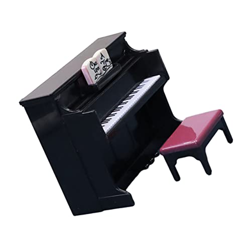Toddmomy Mini Piano Modell Dekoration Schwarzes Puppenhaus Musikinstrument Lebensechte Miniatur Klavier Figur Vielseitiges Miniatur Landschaftsaccessoire für Sammler von Toddmomy