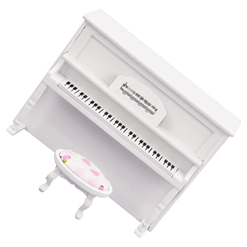 Toddmomy Mini Puppenhaus Klavier Modell Miniatur Holz Klavier Ornament Stabiles Miniatur Musikinstrument für Puppenhaus Dekoration und Weiß Teilig von Toddmomy