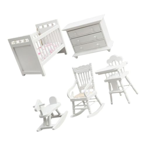 Toddmomy Mini Puppenhaus Möbel Weiß Mini Schlafzimmer Möbel Zubehör DIY Miniatur Haus Dekoration Kinderzimmer Puppenhaus Ausstattung Verarbeitung Kreatives von Toddmomy