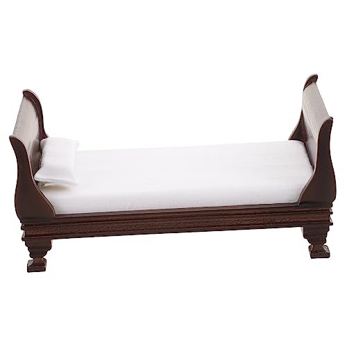 Toddmomy Mini Single Bed für Puppenhaus Schlafzimmer Detailreiches Kleines Möbelstück für Puppenhaus Dekoration und von Toddmomy